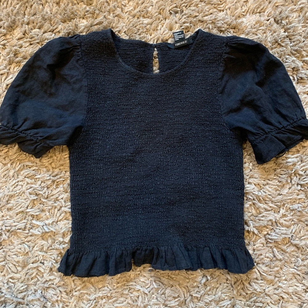 Forever 21 Black Textured Top